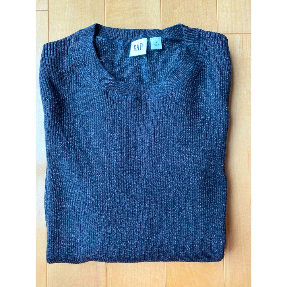 NWOT Gap Black Shimmer Long Sleeve Sweater (S)